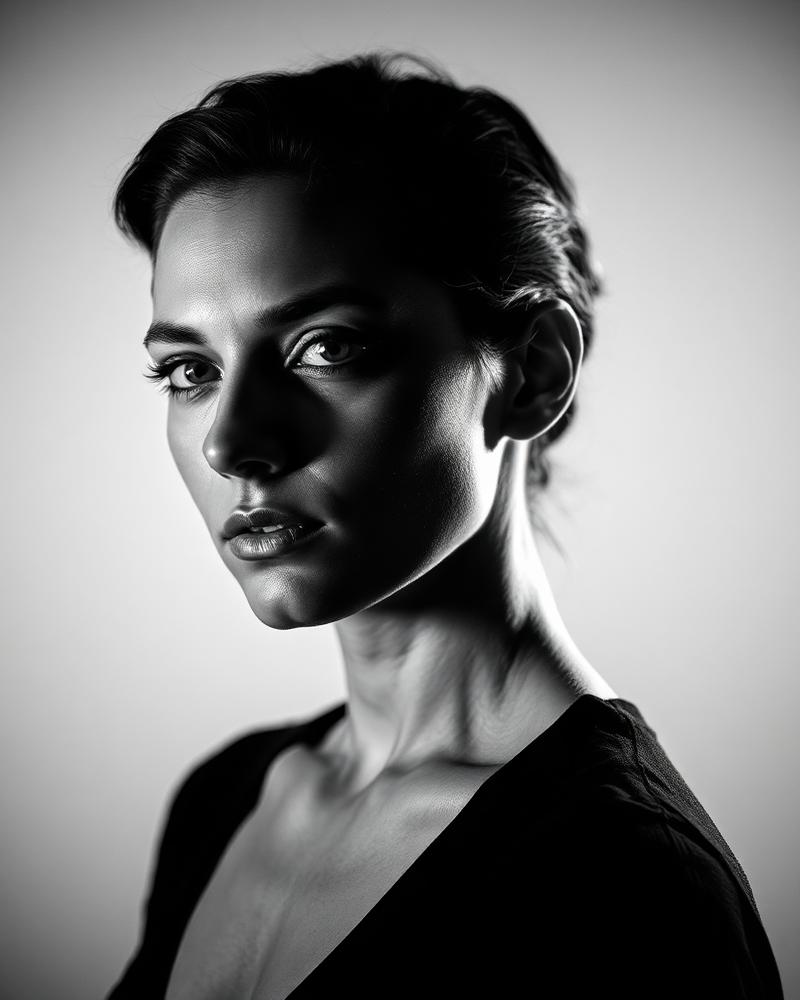 Studioportrait in Schwarzweiß